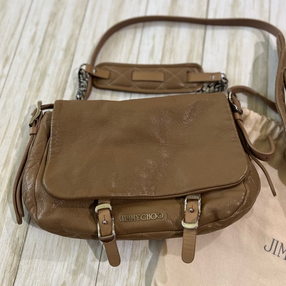 Jimmy Choo Beige Proenza Crossbody Purse Bag & Dust Bag - Picture 13 of 17